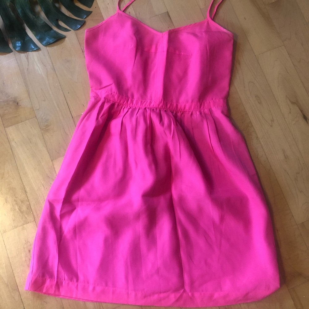 Neon pink JCrew dress